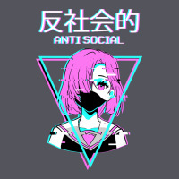 Antisocial Wave Anime Vintage Hoodie | Teevron