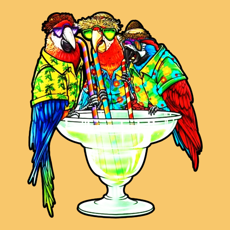 Parrots Drinking Margarita Hawaiian Vintage Hoodie by artisFamous | Teevron