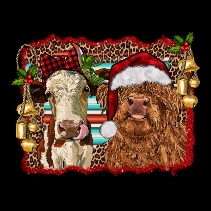 Christmas Heifer And Highland Cow With Serape Background Heavyweight Sweatshirt by RanaPortraitStore | Teevron