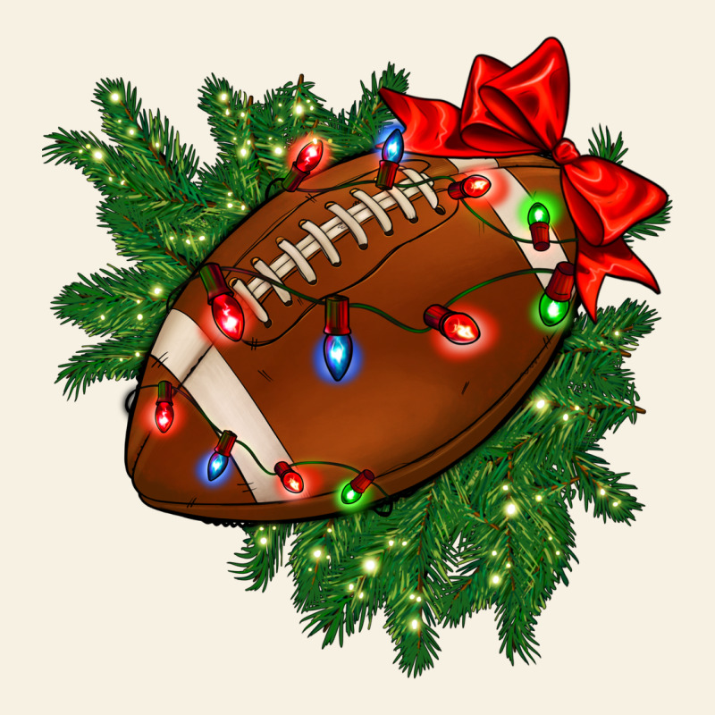American Football Christmas With Lights And Ribbon Vintage Tee by FaDigitalArtStudio | Teevron