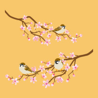 Cherry Blossom Sakura With Bird Vintage Hoodie | Teevron