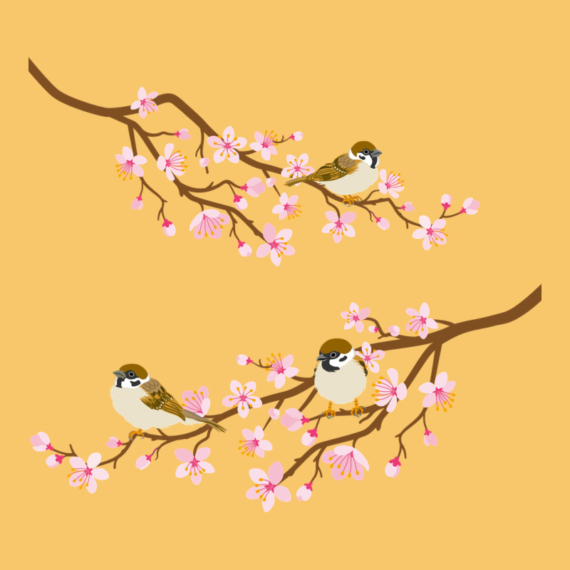 Cherry Blossom Sakura With Bird Vintage Hoodie by artisFamous | Teevron