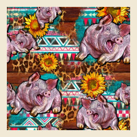Western Landrace Pig With Sunflowers Seamless Premium Tee | Teevron