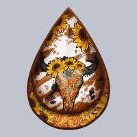 Sunflower Tooled Leather Bullskull Teardrop Earrings Premium Hoodie | Teevron