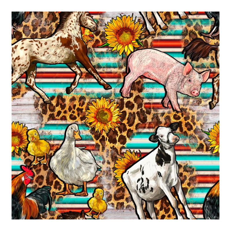 Western Leopard Farm Animals Seamless Pattern Premium Tee by FaDigitalArtStudio | Teevron