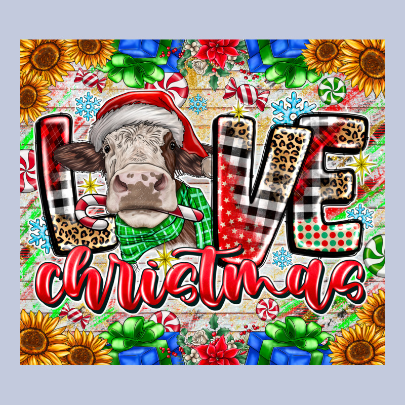 Love Christmas Cow Long Sleeve Tee by CowhideDigitalArt | Teevron