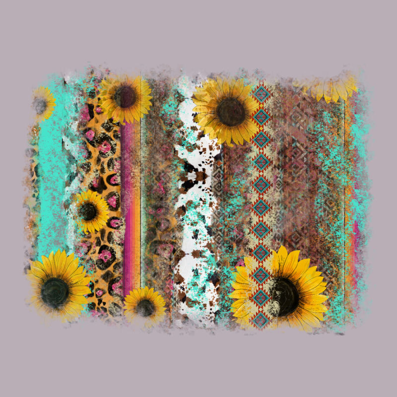 Aztec Leopard Turquoise Sunflower Background Vintage Tee by RanaPortraitStore | Teevron