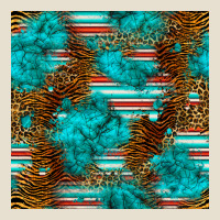 Turquoise Serape Leopard Seamless Pattern Urban Heavy Tee | Teevron