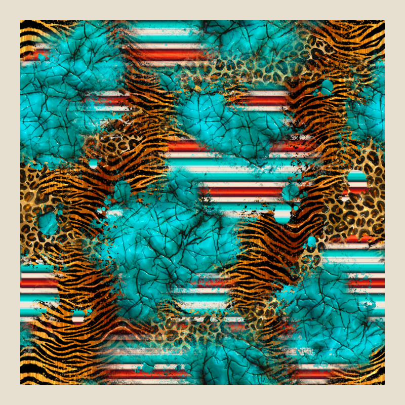 Turquoise Serape Leopard Seamless Pattern Urban Heavy Tee by BundleAndBundleShop | Teevron