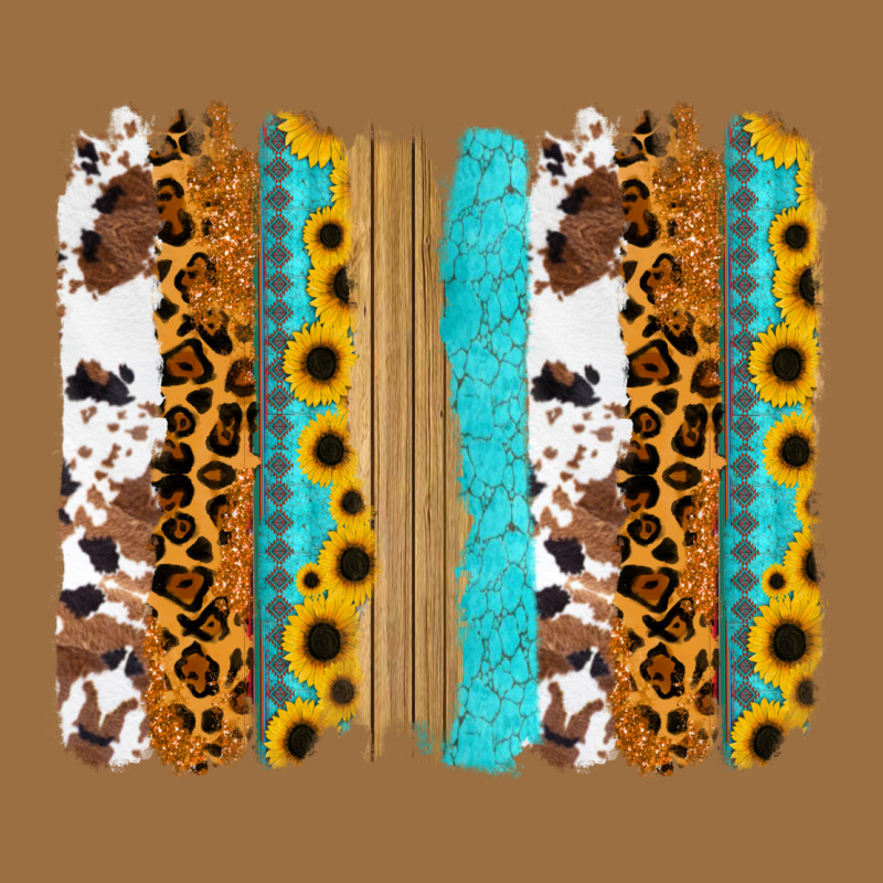 Turquoise Sunflowers Cowhide Leopard Glitter Background Vintage Tee by RanaPortraitStore | Teevron