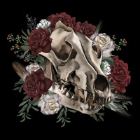 Floral Boho Wolf Skull Heavy Core Tee | Teevron