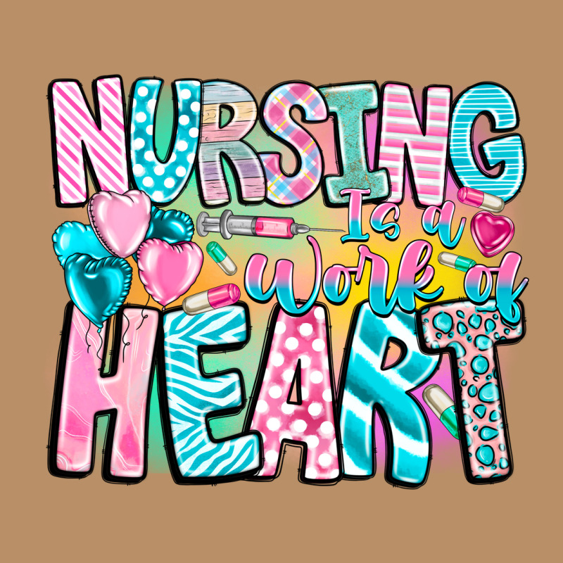 Nursing Is A Work Of Heart Vintage Hoodie by CowhideDigitalArt | Teevron