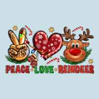 Peace Love Reindeer Christmas Ladies Tee | Teevron