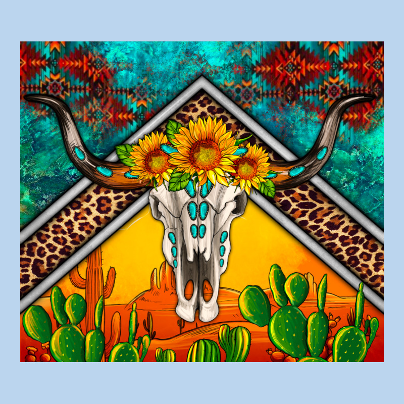 Western Sunflowers Longhorn Bull Skull Classic Tee by Artiststas | Teevron