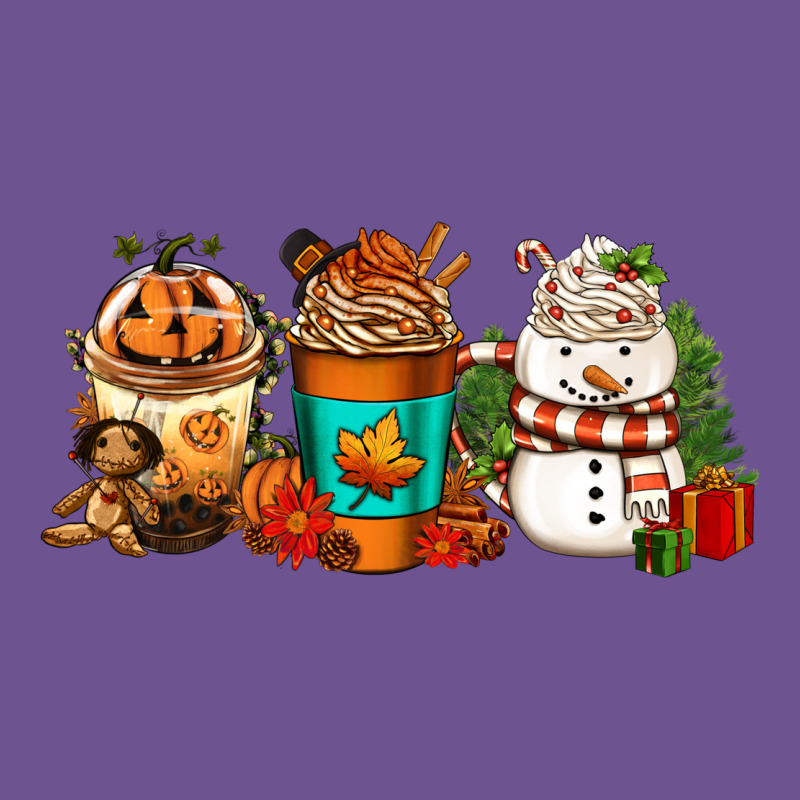 Halloween Thanksgiving Christmas Coffee Cups Vintage Tee by FaDigitalArtStudio | Teevron