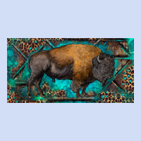 Bison With Leopard And Turquoise Urban Hoodie | Teevron