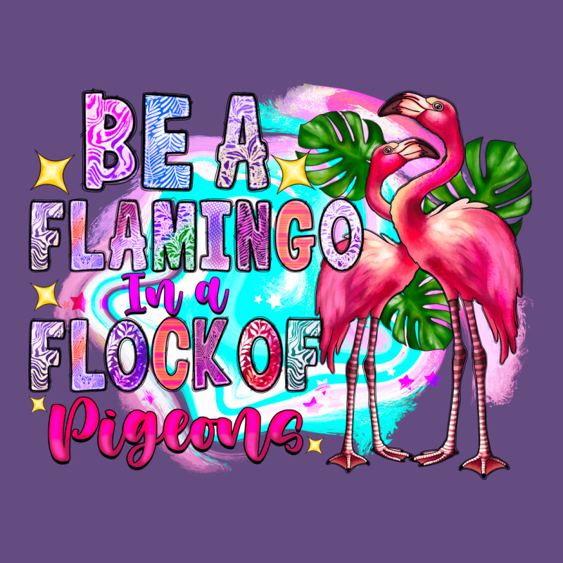 Bea Flamingo In A Flock Of Pigeons Vintage Hoodie by CowhideDigitalArt | Teevron