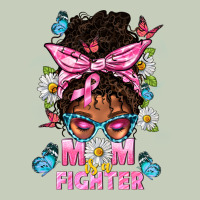 Mom Is A Fighter And Afro Messy Bun Mom Ladies Tee | Teevron