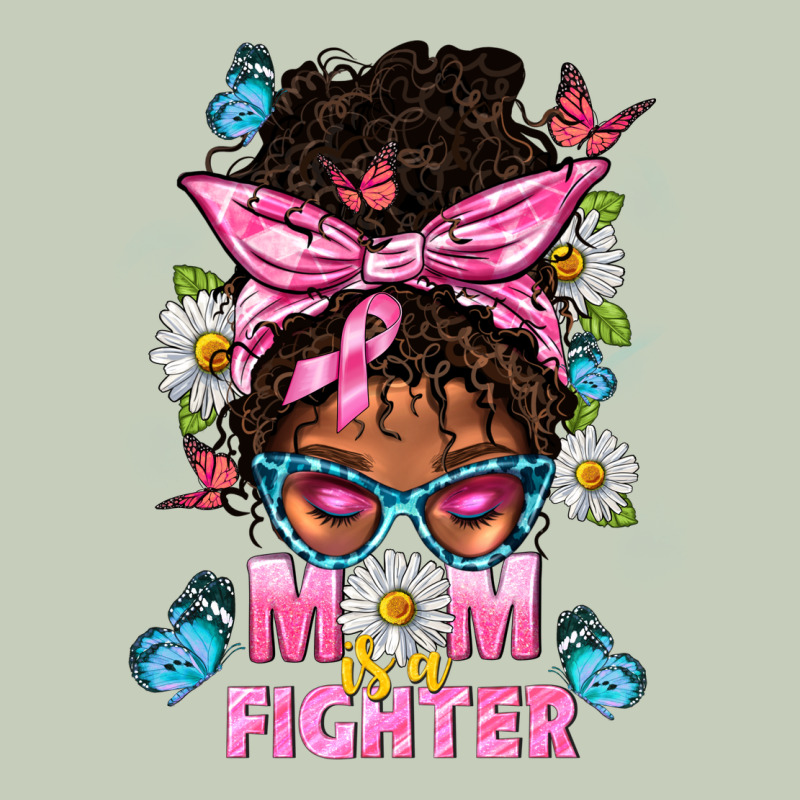 Mom Is A Fighter And Afro Messy Bun Mom Ladies Tee by BundleAndBundleShop | Teevron