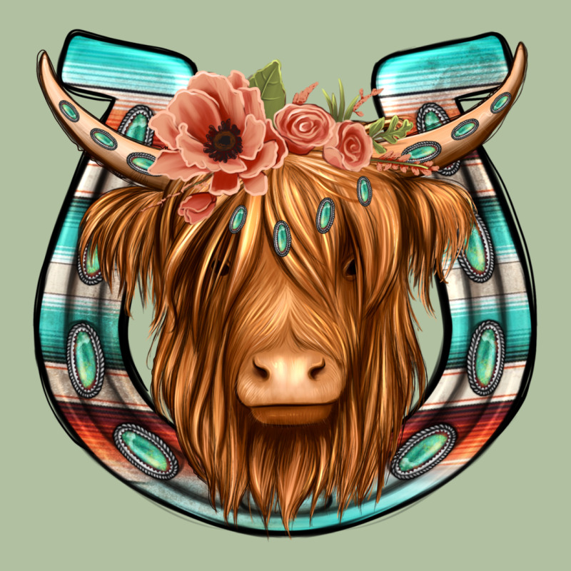 Highland Cow Serape Floral Headband Horseshoe Urban Hoodie by Jasminsmagicworld | Teevron