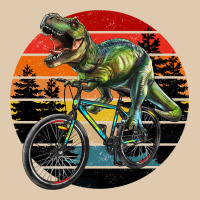 T Rex Dinosaur Riding Bicycle With Retro Forest Sunset Heavyweight Sweatshirt | Teevron