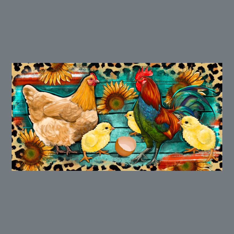 Chicken Rooster And Chicks With Leopard Heavyweight Sweatshirt by RanaPortraitStore | Teevron
