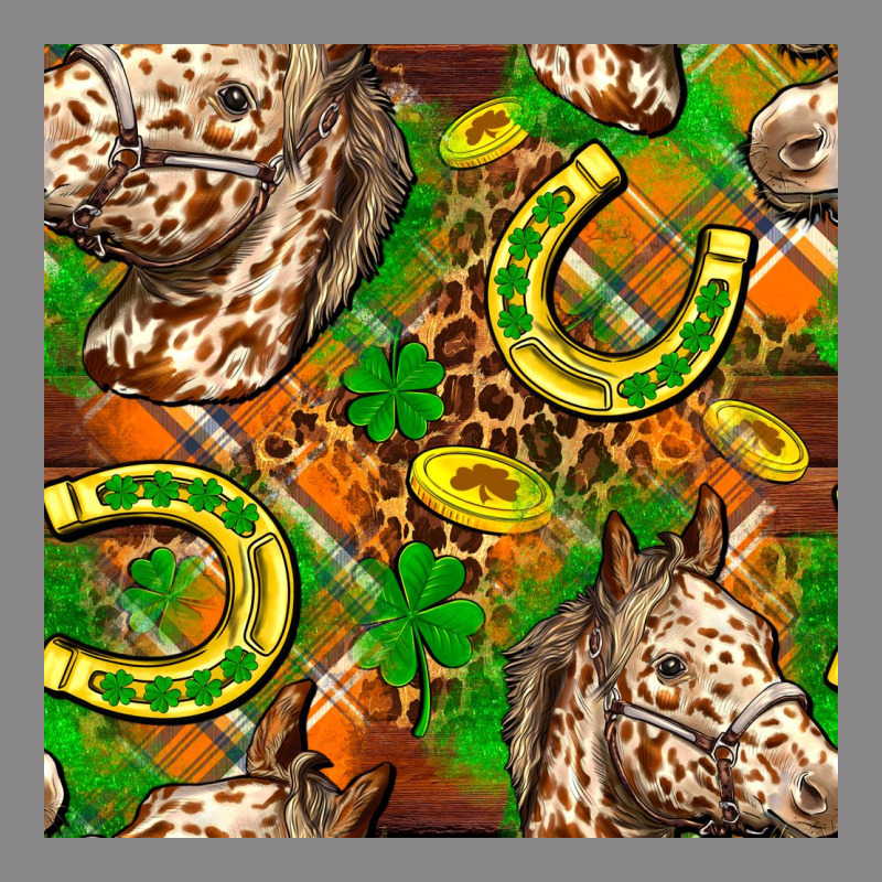 St. Patrick's Day Horse With Horseshoes Seamless Vintage Tee by FaDigitalArtStudio | Teevron