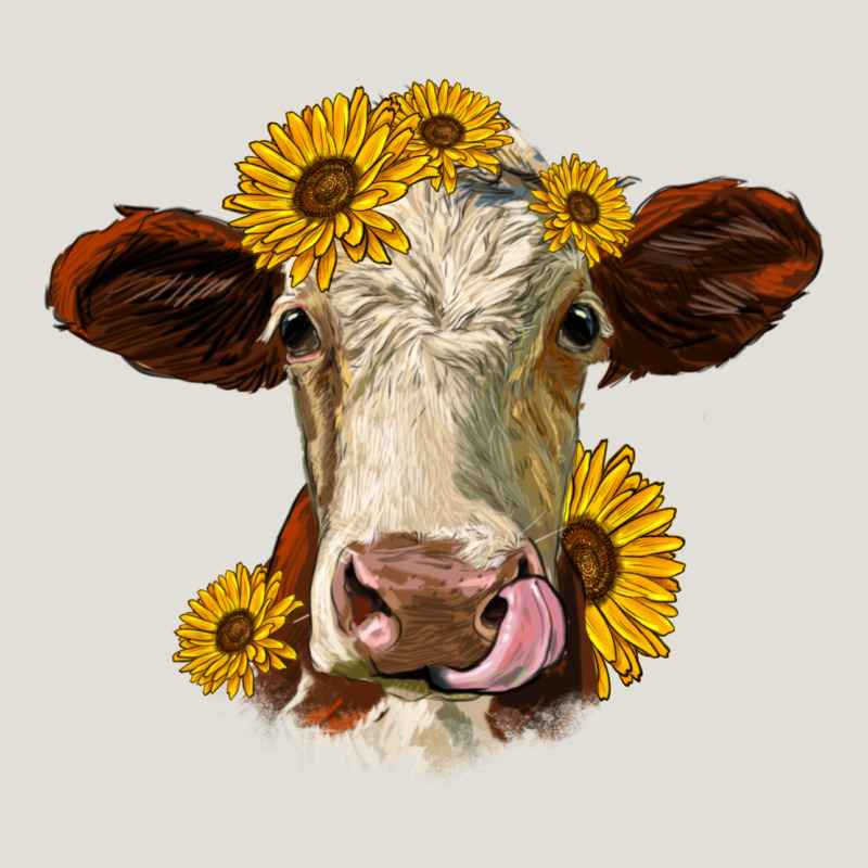 Hereford Cattle Sunflowers Heifer Heavy Core Tee by Jasminsmagicworld | Teevron