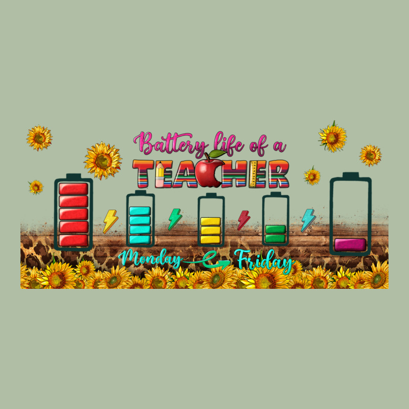 Battery Life Of A Teacher Libbey Glass Urban Heavy Tee by BundleAndBundleShop | Teevron