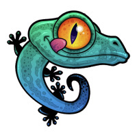 cute colorful cartoon gecko | Teevron