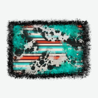 Western Serape Cowhide Turquoise Glitter Urban Heavy Tee | Teevron