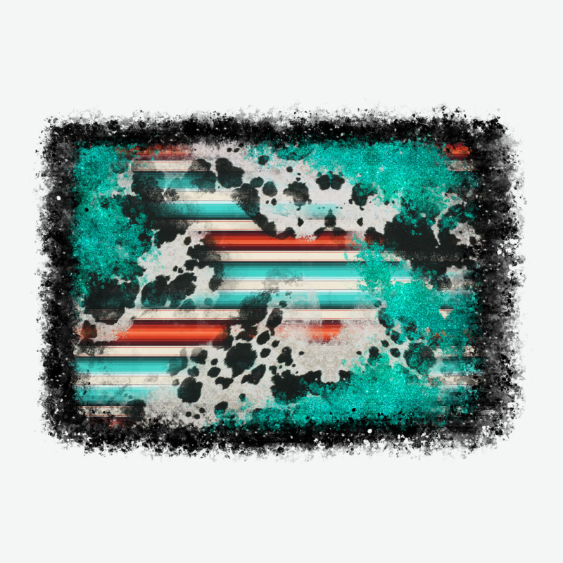 Western Serape Cowhide Turquoise Glitter Urban Heavy Tee by FaDigitalArtStudio | Teevron