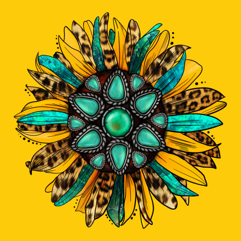 Turquoise Leopard Sunflower Premium Hoodie by Jasminsmagicworld | Teevron