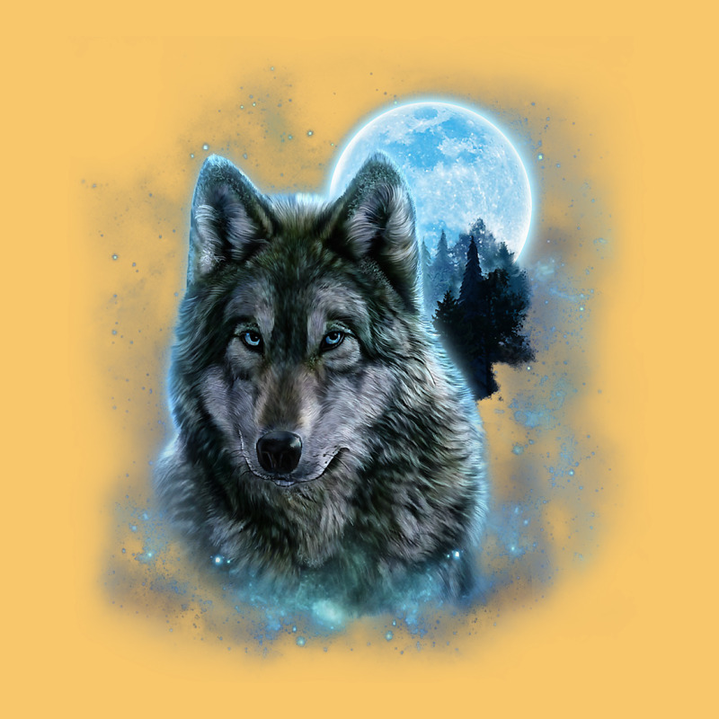 T Shirt, Grey Wolf Hunting Ground, Icy Moon, Forest, Galaxy Vintage Hoodie by linhVisuals | Teevron