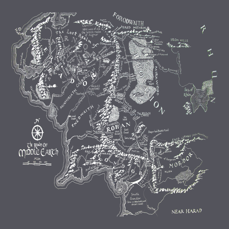 Middle Earth Map [tb] Vintage Hoodie by linhVisuals | Teevron