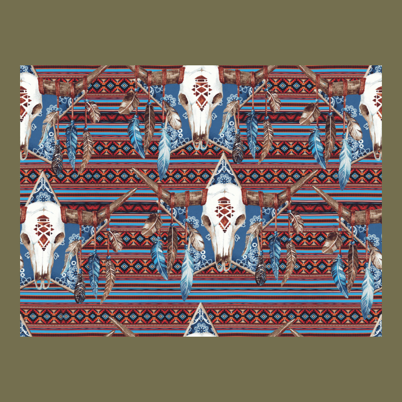 Bull Skull Pattern Vintage Hoodie by CowhideDigitalArt | Teevron
