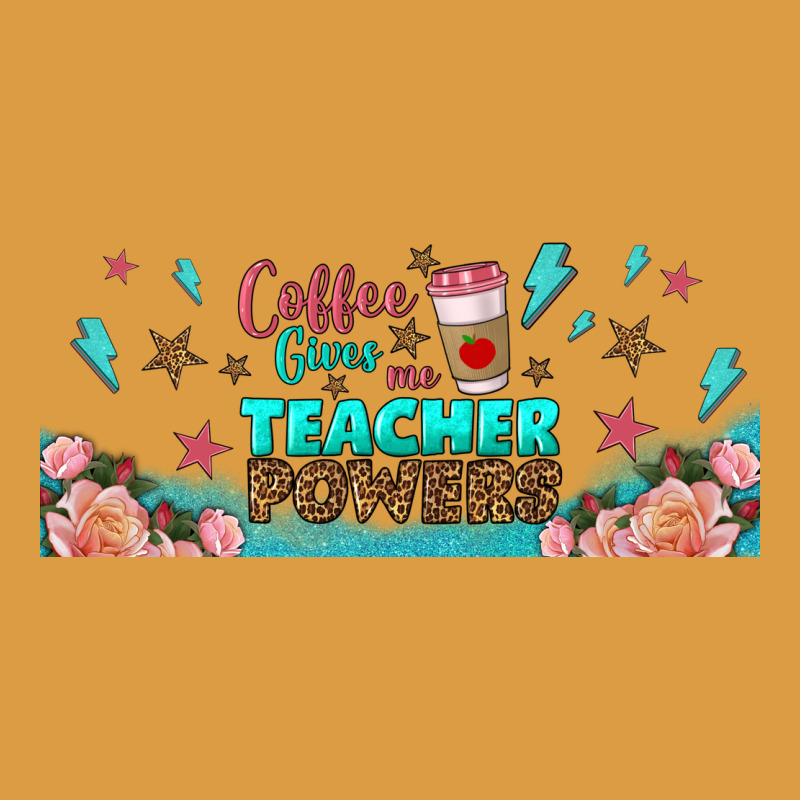 Coffe Gives Me Teacher Powers Libbey Glass Urban Heavy Tee by BundleAndBundleShop | Teevron