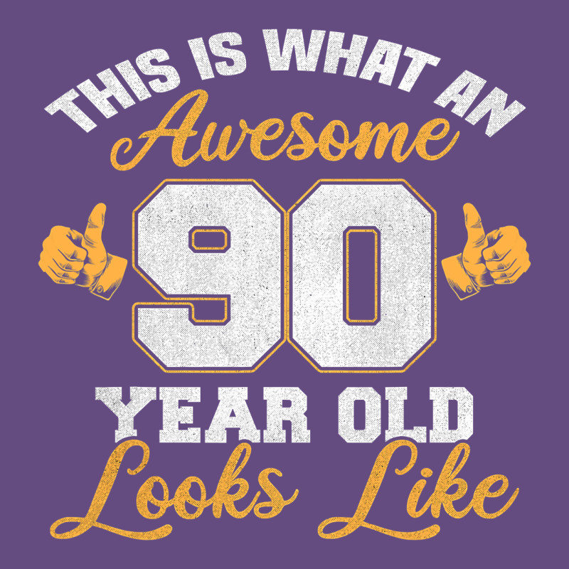 90th Birthday Novelty Gift Awesome 90 Year Old T Shirt Vintage Hoodie by linhVisuals | Teevron