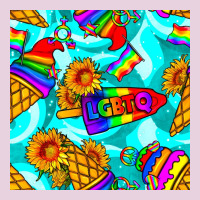 Pride Lgbtq Ice Cream And Sunflowers Seamless Ladies Tee | Teevron