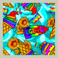 Pride Lgbtq Ice Cream And Sunflowers Seamless Ladies Tee | Teevron