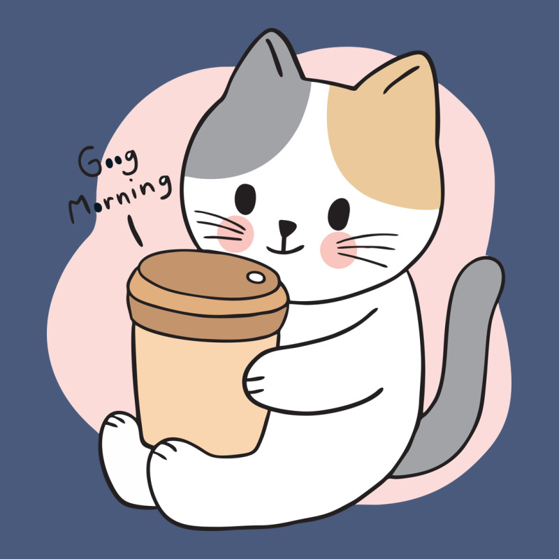 Cat Drinking Coffee Kitten Kawaii Japanese Kitty Vintage Hoodie by linhVisuals | Teevron