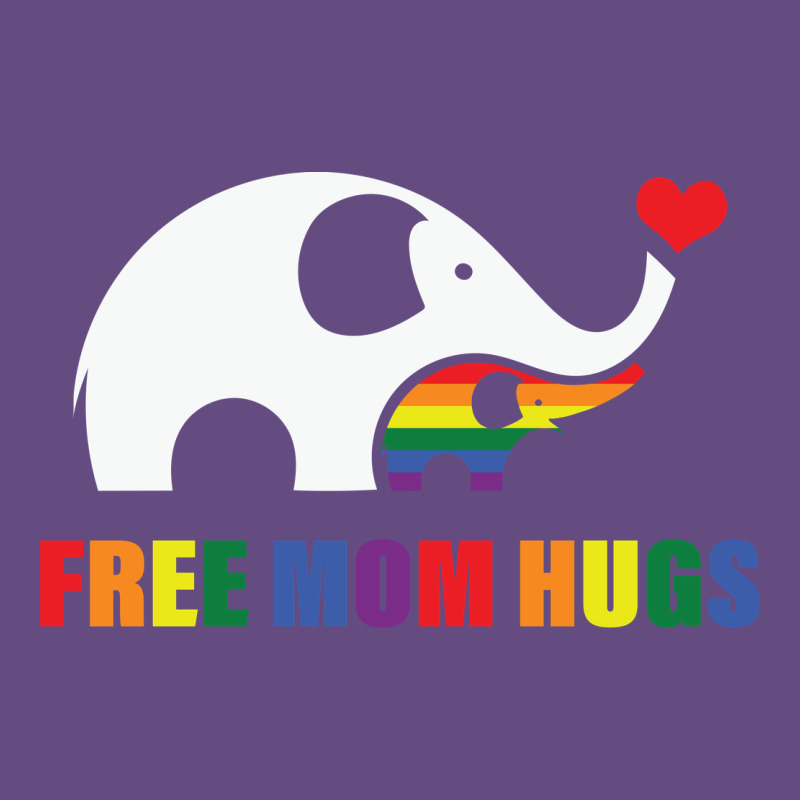 Free Mom Hugs Pride Elephant Rainbow Vintage Hoodie by linhVisuals | Teevron