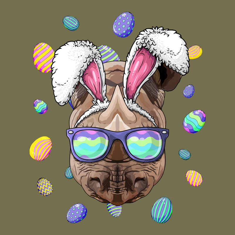 Rhino Easter Bunny Ears Funny Easter Eggs Hunting Sweatshirt Vintage Hoodie by linhVisuals | Teevron