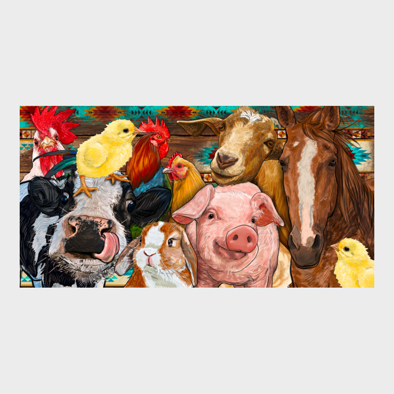 Farm Animals With Aztec Urban Hoodie by RanaPortraitStore | Teevron