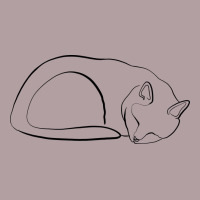 Sleeping Cat Line Art Vintage Hoodie | Teevron