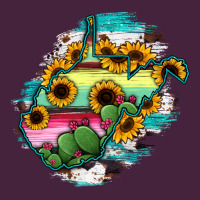 West Virginia Map Sunflower Cactus Serape Premium Tee | Teevron
