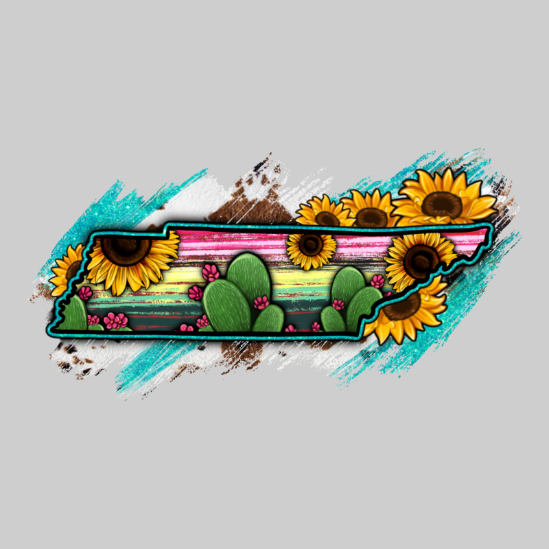 Tennessee Map Sunflower Cactus Serape Premium Tee by RanaPortraitStore | Teevron