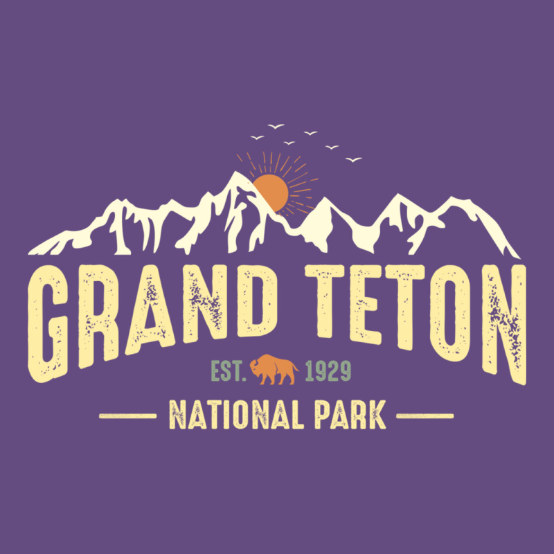 Grand Teton National Park Est 1929 Vinage Wyoming Mountains Graphic Vintage Hoodie by linhVisuals | Teevron