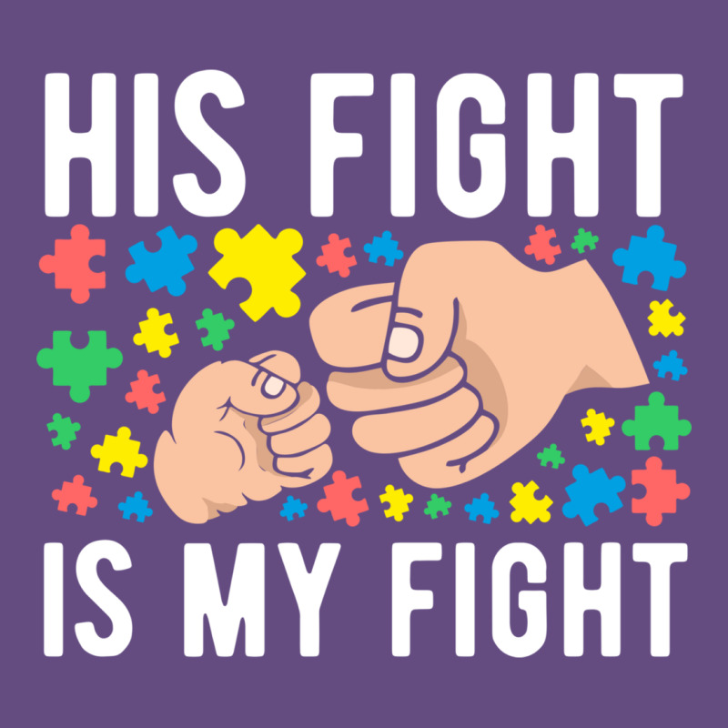 His Fight Is My Fight Autism Dad Mom Fist Bump Cute Supportive Awarene Vintage Hoodie by linhVisuals | Teevron