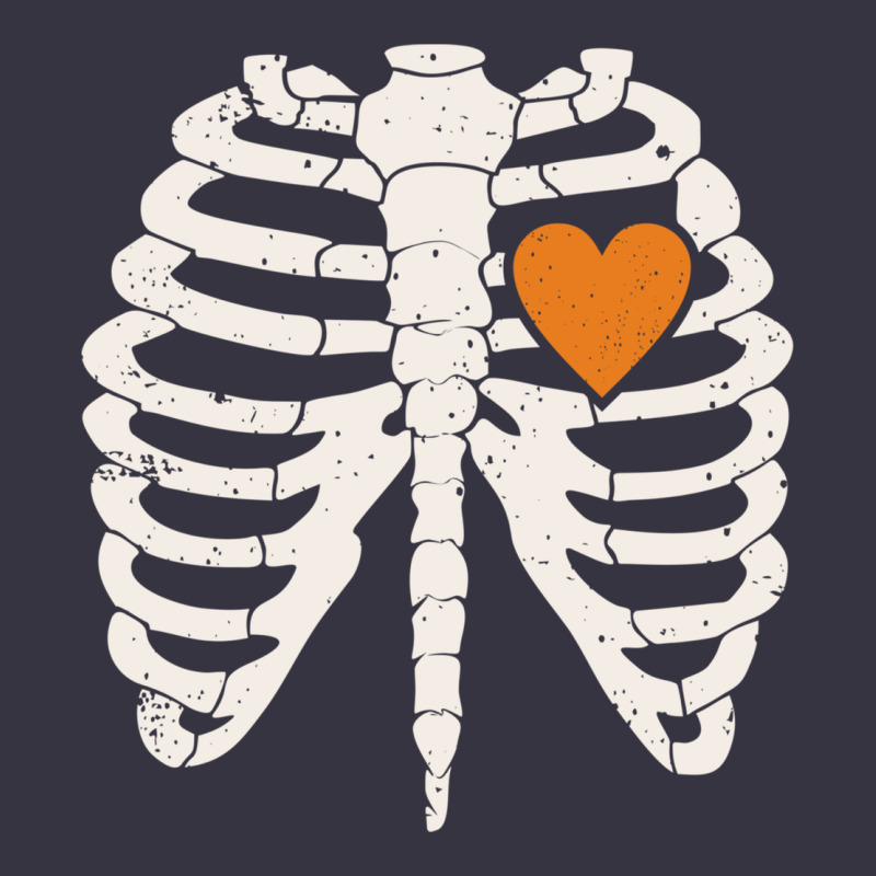 Skeleton Rib Case Orange Pumpkin Heart Vintage Halloween Anatomy Costu Vintage Hoodie by linhVisuals | Teevron